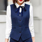 Newest Navy 3 Piece Sets Women Work Pant Suits - Blazer Jacket & Zipper Trousers & Vest Suit For Women (TB5)