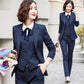 Newest Navy 3 Piece Sets Women Work Pant Suits - Blazer Jacket & Zipper Trousers & Vest Suit For Women (TB5)
