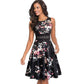 Gorgeous Vintage Elegant Embroidery Floral Dress - Lace A-Line Pinup Business Women Party Flare Swing Dress (D18)(WS06)