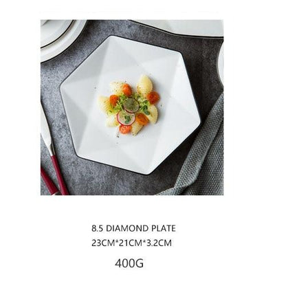 Nordic Style Ceramic Plate - Chinese Dishes In Various Shapes (D61)(AK7)