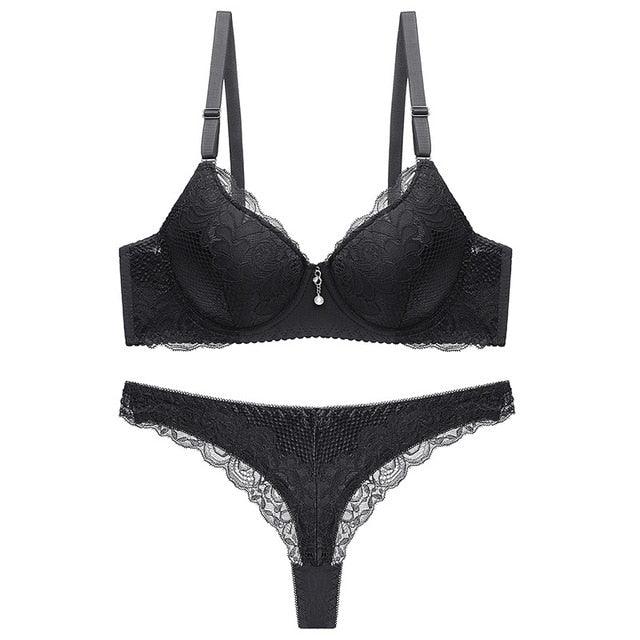 Cute Sexy Women's Bra Sets - Women Push Up Lace Underwear - Panties + Bra Set - Sexy Women's Thongs (TSB4)