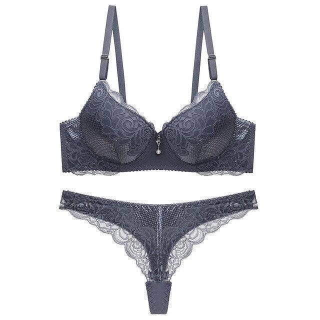 Cute Sexy Women's Bra Sets - Women Push Up Lace Underwear - Panties + Bra Set - Sexy Women's Thongs (TSB4)