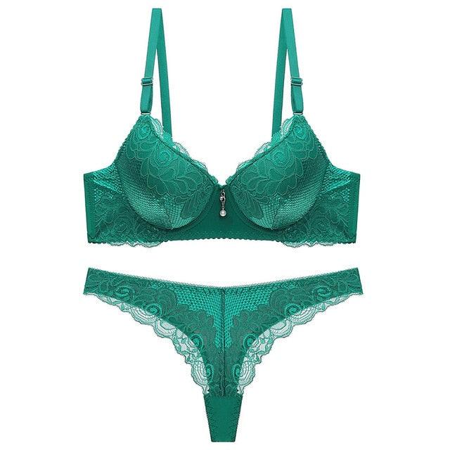 Cute Sexy Women's Bra Sets - Women Push Up Lace Underwear - Panties + Bra Set - Sexy Women's Thongs (TSB4)