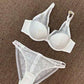 Trending Sexy Lace Thin Bra + Panties Sets - Women Bra With Steel Hollow Underwear - Gathered Deep V Bra Set (TSB4)