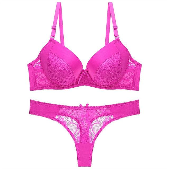 Sexy Gorgeous Women's Bra Set - No Straps Underwear - Brief Set - Push Up Plus Size Bra + Thong (TSB4)