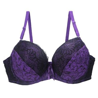 Lingerie Thin Cup Lace Colorblock Shaped Underwear Push Up Bra and