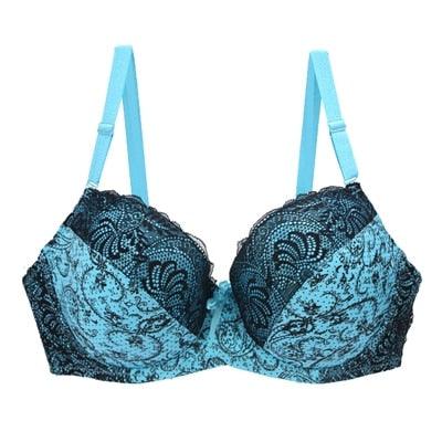 Womens Bra Lace Underwear Female Thin Cup Push Up Underwear Plus Size Solid  Lace Bras
