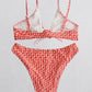 Printed Tie Front Spaghetti Strap Bikini Set (TB9D) T