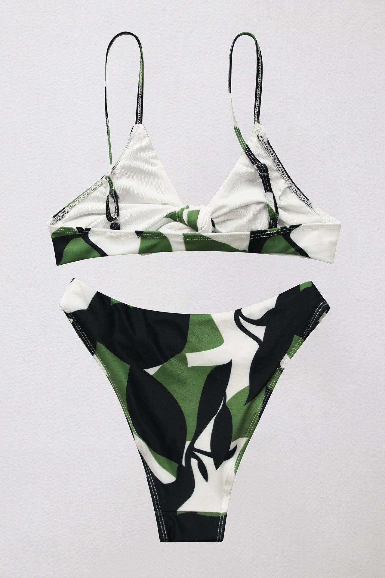 Printed Tie Front Spaghetti Strap Bikini Set (TB9D) T - Deals DejaVu