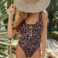 Leopard Print Cutout Lined One-Piece Swimsuit (TB10D) T