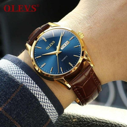 Men's Watches With Genuine Leather Sports Daily Analog Quartz Wrist Watch (1U84)(MA9)
