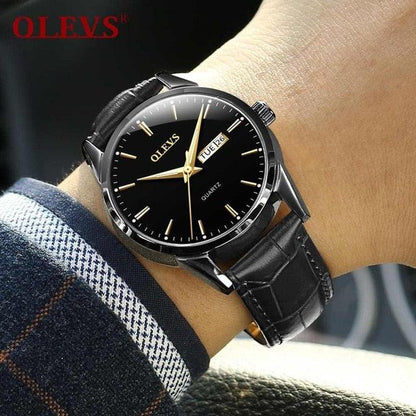 Men's Watches With Genuine Leather Sports Daily Analog Quartz Wrist Watch (1U84)(MA9)