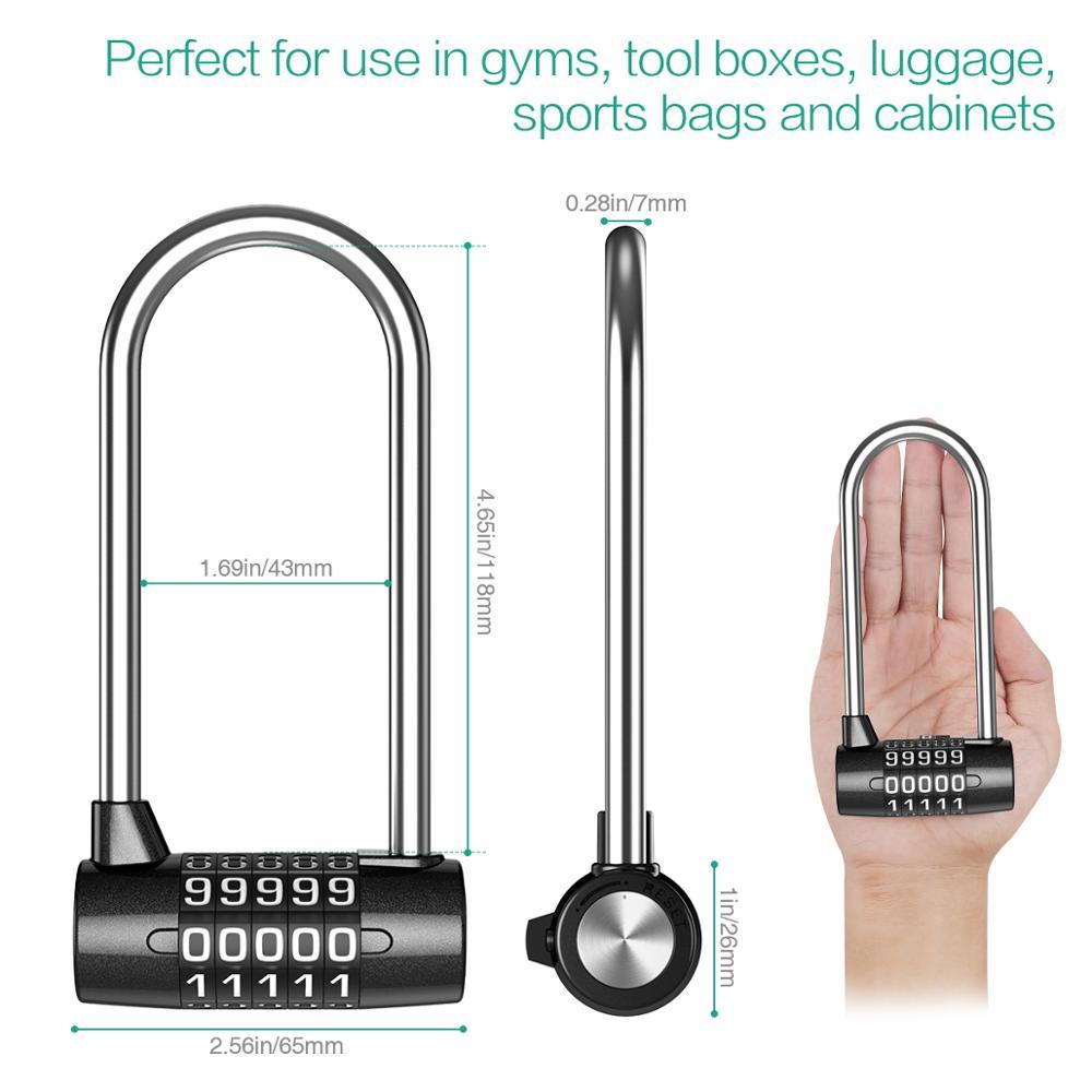 5 Digit Combination Lock - Waterproof Security Padlock Outdoor Safety Lock (LT6)