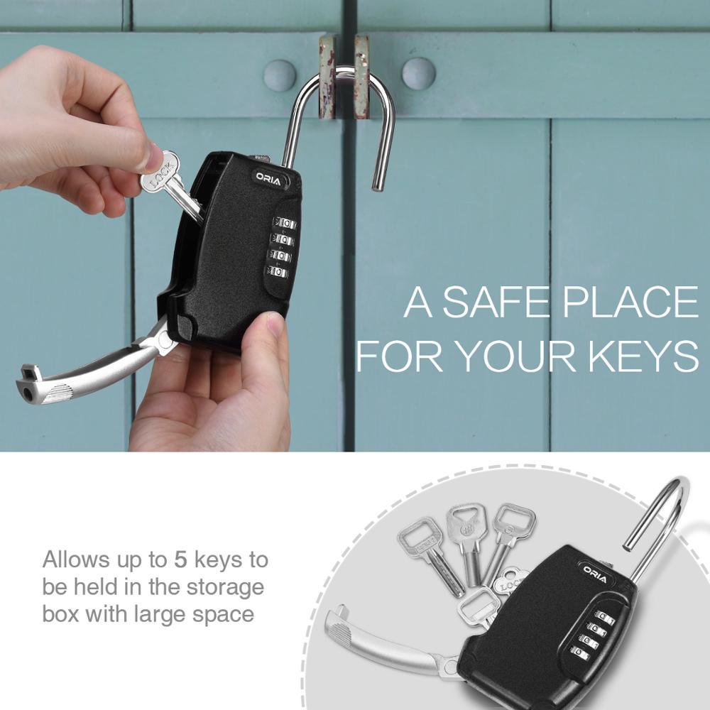 Key Storage Lock Box - Padlock Key Storage Safety Box Lock - 4 Digit Waterproof Padlock (LT6)(F104)