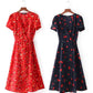 Women Lacing up Waist Slit Mid Long Dress -Slim Fit Summer Dresses - 2 colors Wrap Dress (2U30)