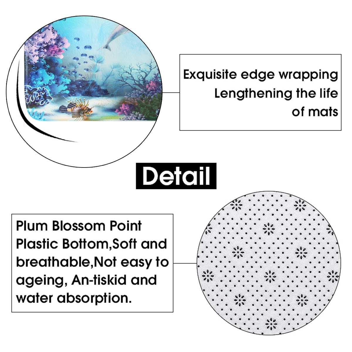 Ocean Design Dolphin Printing Shower Curtain Sets - Non-Slip Rugs Toilet Lid Cover and Bath Mat Waterproof Fabric (D65)(B&4)(B&1)(1U65)