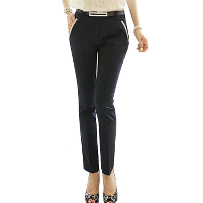 Gorgeous Trending Office Ladies Work Trousers - Elegant Women Plus Size (Black & Khaki) Business Pencil Pants- High Quality Suit Pants (D25)(BP)
