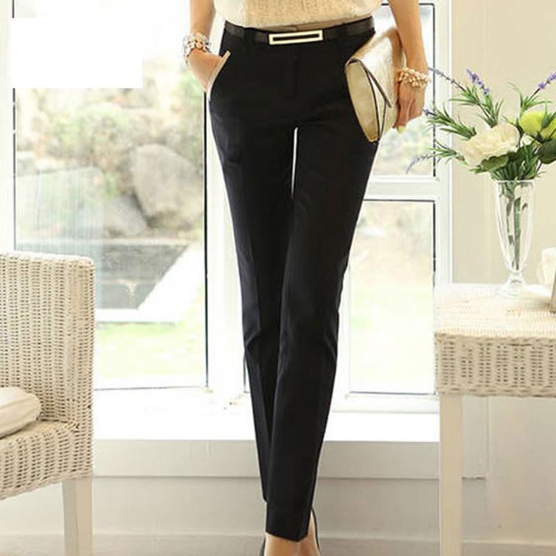 Gorgeous Trending Office Ladies Work Trousers - Elegant Women Plus Size (Black & Khaki) Business Pencil Pants- High Quality Suit Pants (D25)(BP)