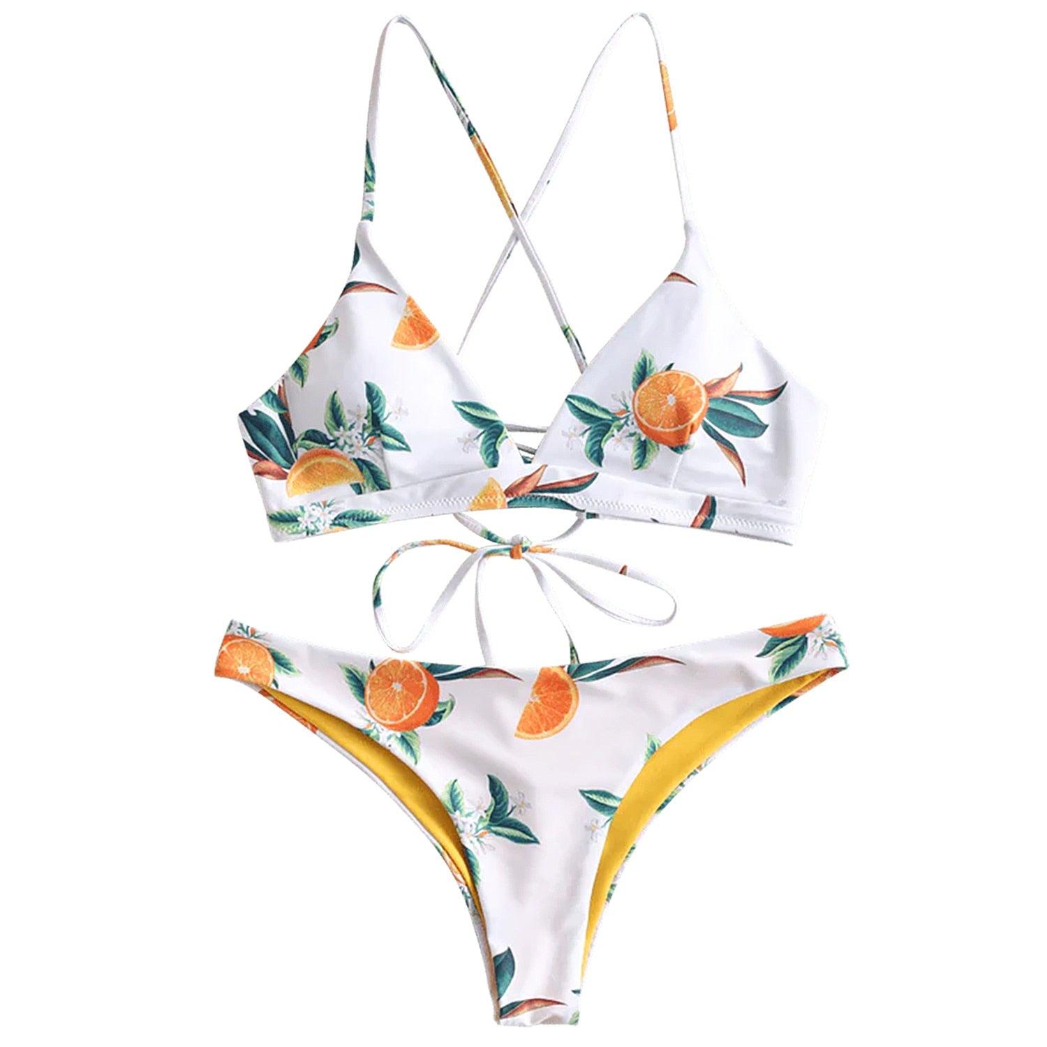 Cute Orange Printed Bikini Set- Sexy Women Swimwear - New Push Up Bat Deals DejaVu Cute Orange Printed Bikini Set- Sexy Women Swimwear - New Push Up Bat Deals DejaVu