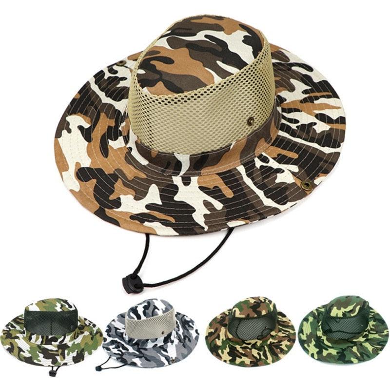 Great Outdoor Large Eaves Sunshade Cap - Camouflage Fisherman's Hat - Fishing Caps (2U102)
