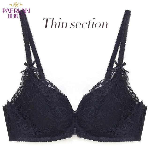 Nice Women's Bra - Floral Lace 1 Piece Small Chest Push Up Bra - Sexy Underwear Bow 3/4 Cup (D27)(TSB3)