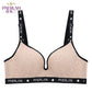 Cute Wire Free Non-Sponge Slim Cup Lace Floral Bra - Seamless Large Size Breasts Push Up Women Underwear 3/4 Cup (TSB3)(F27)