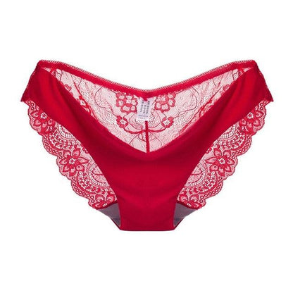 Amazing Woman Solid Sexy Lace Panties - Seamless Cotton Breathable Panty - Plus Size Girl Underwear (2U28)