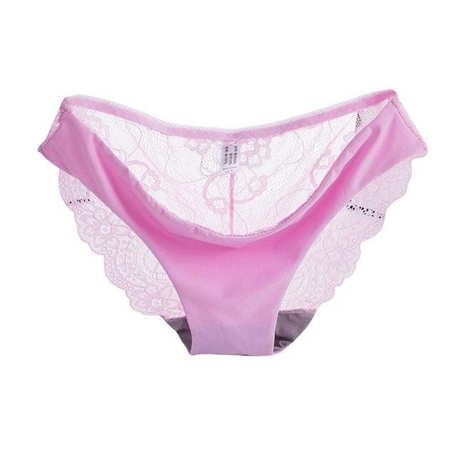 PEASKJP Women's Lace Underwear Seamless Breathable No Show Comfortable  Briefs Ladies Panties for Women, Hot Pink M 