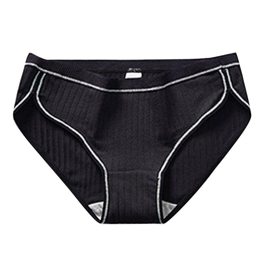 Women Pure Color Panties - Waist Plus Fat Underwear - Hip Cotton Women's Underwear (2U28)