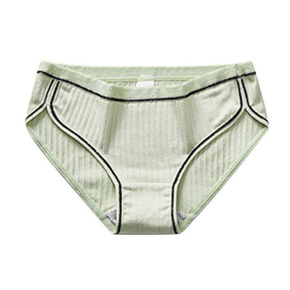 Women Pure Color Panties - Waist Plus Fat Underwear - Hip Cotton Women's Underwear (2U28)