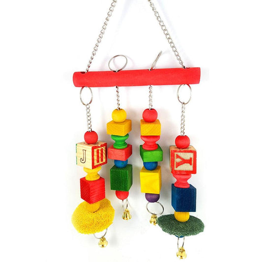 Parrot Bird Stand Platform Pet Swing Shelf Wooden Cage - Rope Chewing Bites Toy Supplies Birdcage Ladders Perches (D76)(8W4)