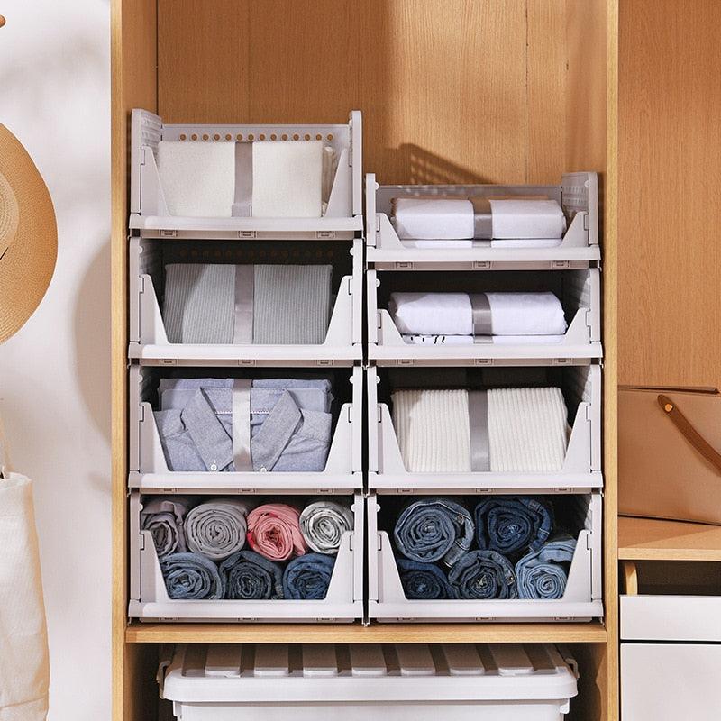 Partition rack of layered wardrobe organizer wardrobe Storage rack drawer type folding cabinet Stackable clothes organizer (1U67)(AK9)(F67)