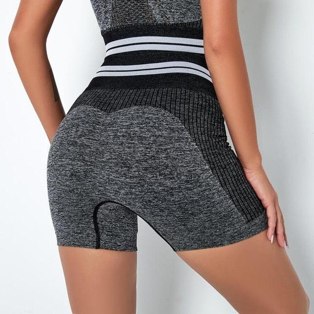 Great Seamless Yoga Fitness Set - Women Sportswear Tank Bra , Leggings Shorts Workout Clothes - Gym Clothing 2 Piece Tracksuit (1U24)