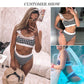 High Waist Women Swimsuit - Female Plaid Bikini Set -Transparent Bathing Suit (TB8D)(F26)