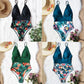 Great Sexy Floral Print Bodysuits - V Neck Swimsuit - One Piece Ruffled Women Swimwear - Bathing Suit (TB8D)