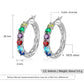 Personalized 925 Sterling Silver Hoop Earrings - Women Custom 6 Birthstones Statement Earrings (2JW3)
