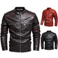 Great Street Men's Leather Jackets Motorcycle PU Jacket - Coats Zipper pocket Windproof Overcoat (TM3)(F100)