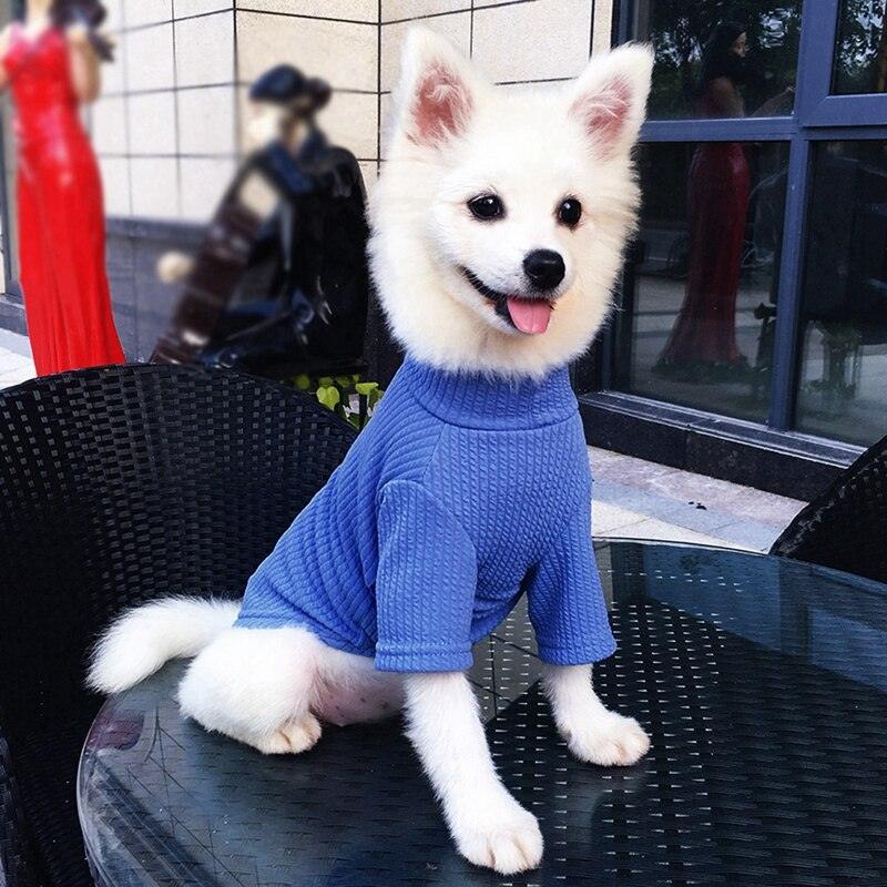 Pet Autumn And Winter Super Soft Thickening Solid-colored Bottom Shirt - Small And Medium Dogs Warm T-shirt (2U69)