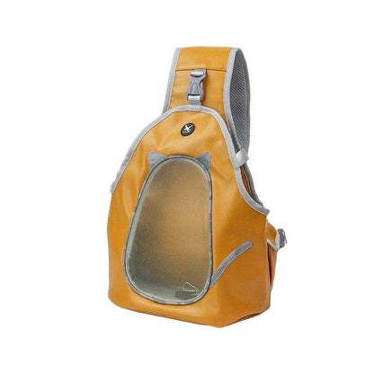 Pet Bag - Foldable Backpack - PU Leather Cat Dog Carrier Bags - Outdoor Travel Handbag Pouch Mesh Shoulder (2U75)