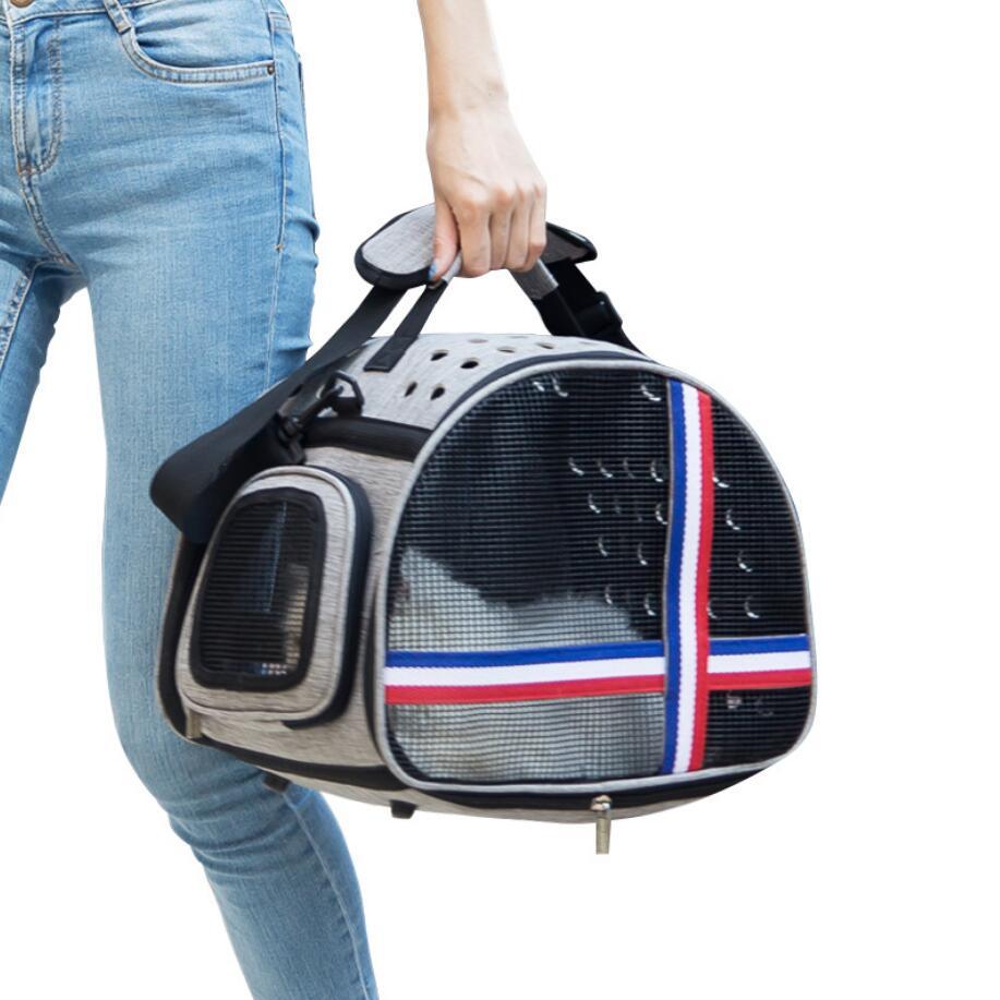 Pet Dog Cat Carrier Bag - Outdoor Travel Pet Handbag - Portable Cat Puppy Shoulder Carrying Bag (5LT1)(F106)