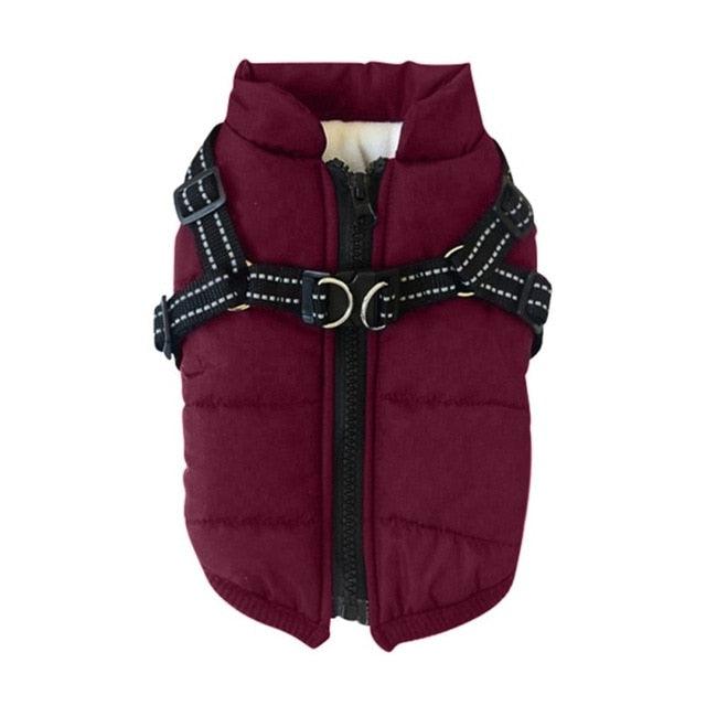 Pet Dog Jacket With Harness - Winter Warm Dog Clothes - Waterproof Big Dog Coat Costumes (2U69)