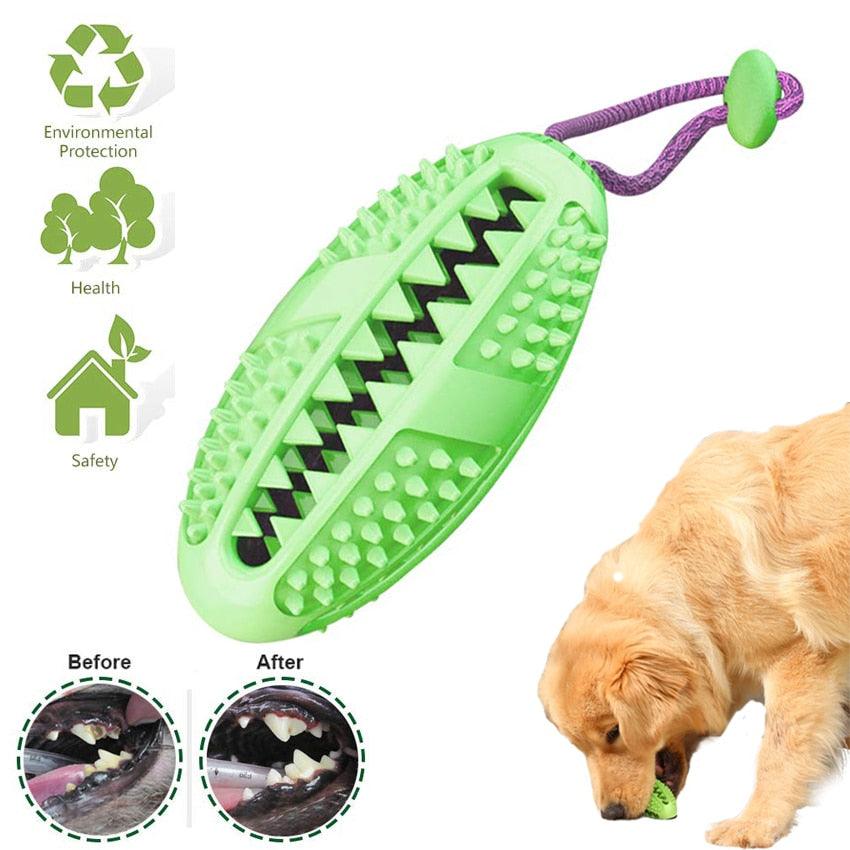 Pet Dog Toy - Interactive Feeding Ball Chew Toy - Teeth Cleaning Dog Toothbrush Spill Ball Doggy Puppy Dental Care (2U73)