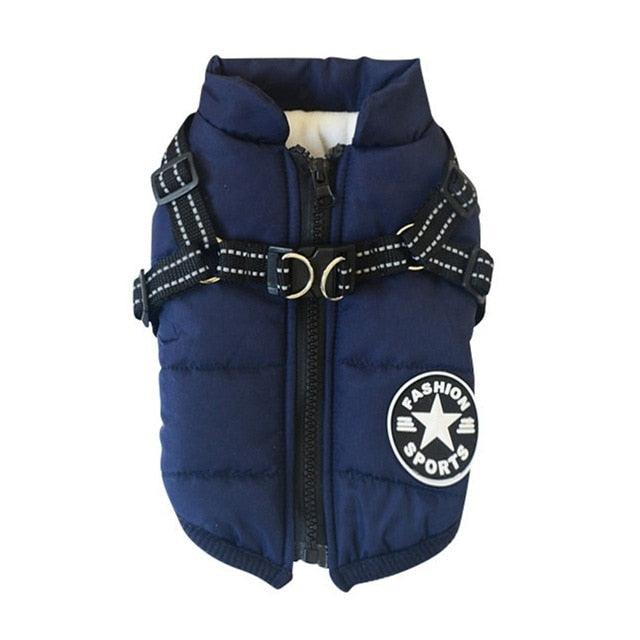 Pet Dog Winter Warm Vest Coat - Small Medium Dogs Puppy Down Jacket Sleeveless Padded Vest With Harness Chest Strap (2U69)