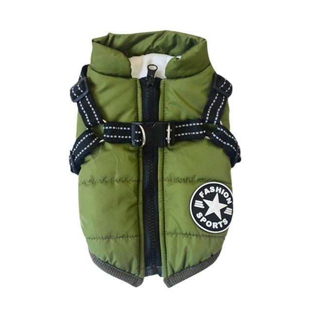 Pet Dog Winter Warm Vest Coat - Small Medium Dogs Puppy Down Jacket Sleeveless Padded Vest With Harness Chest Strap (2U69)