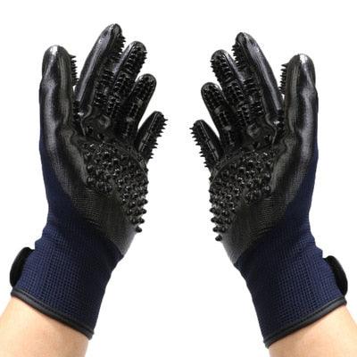 Pet Grooming Glove For Dogs Cat Cleaning - Hair Deshedding Brush Comb Glove Finger Cleaning Bathing Glove (D72)(9W1)