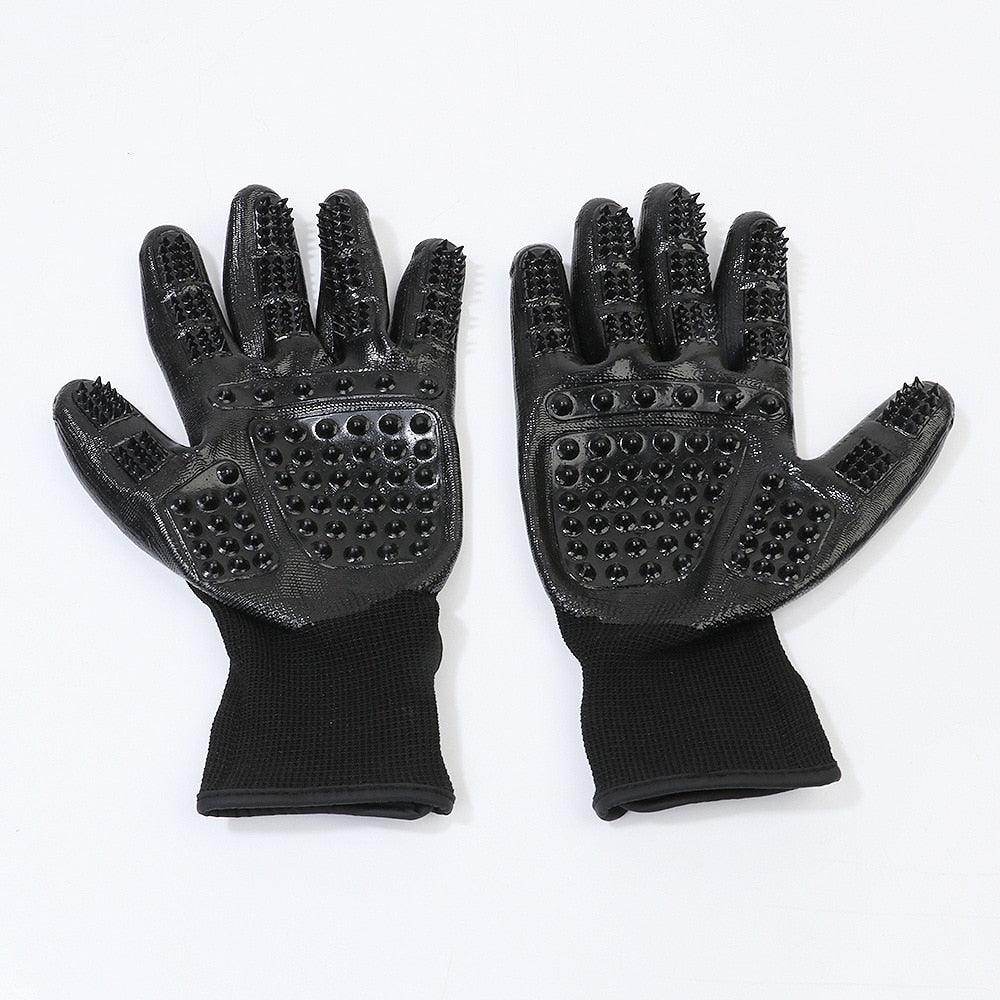 Pet Grooming Glove For Dogs Cat Cleaning - Hair Deshedding Brush Comb Glove Finger Cleaning Bathing Glove (D72)(9W1)