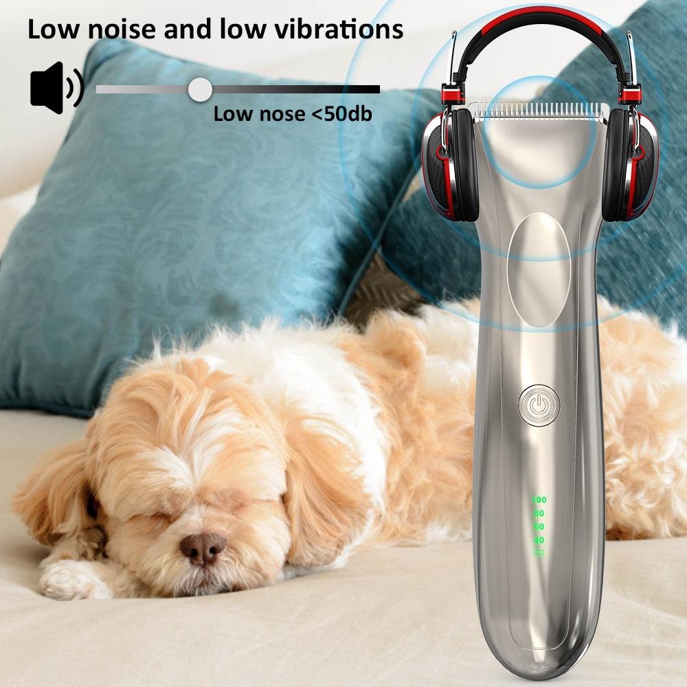 Pet Hair Clipper - Rechargeable USB Electric Cat Dog Hair Trimmer Shavers - Low Noise Pet Grooming Machine (1W2)