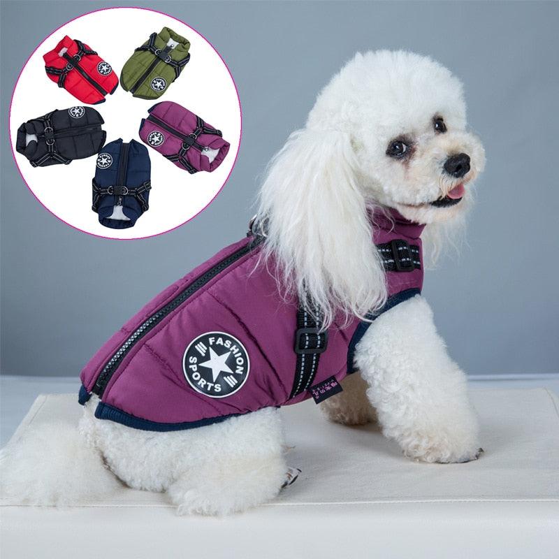 Pet Harness Vest Clothes - Puppy Clothing Waterproof Dog Jacket Winter Warm Pet Clothes (D69)(W1)