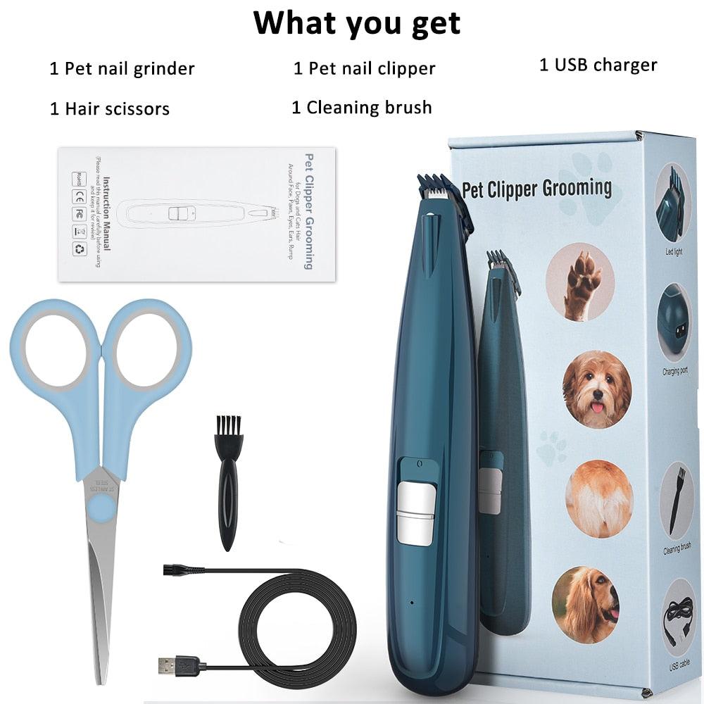 Pet Paw Hair Clipper - USB Electric Pet Foot Hair Trimmer With LED Light Scissor Pets (1U72)(1W2)(2W2)