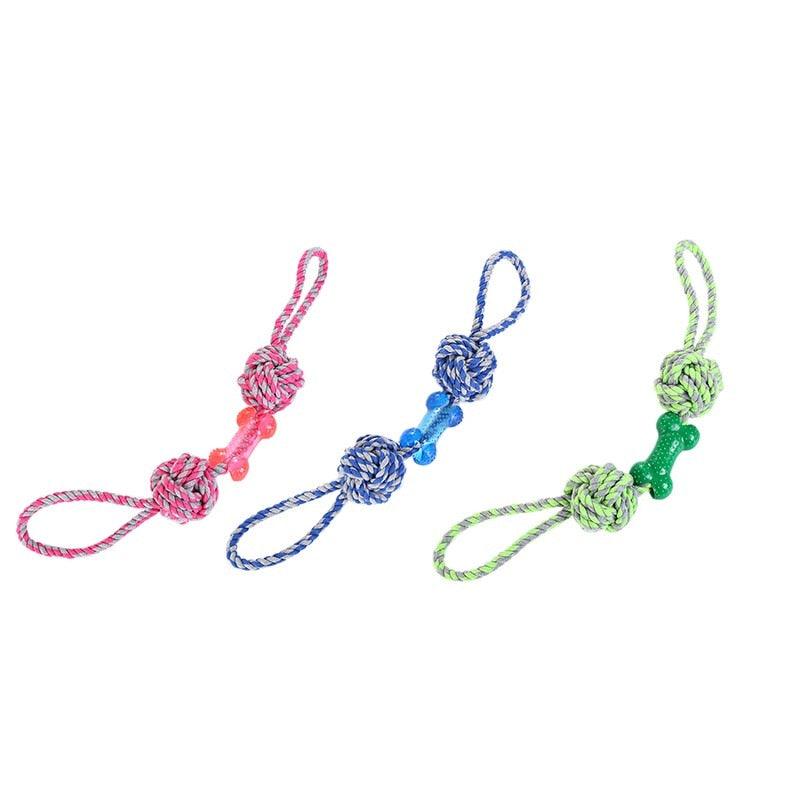 Pet Toy - Cotton Rope Toys - Scaling Cord Teether Cotton Rope Bone Toy - Bite Resistant Knot Toy Factory (7W2)(2W3)